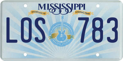 MS license plate LOS783