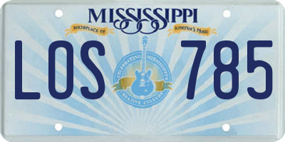 MS license plate LOS785