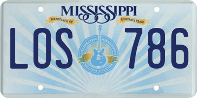 MS license plate LOS786