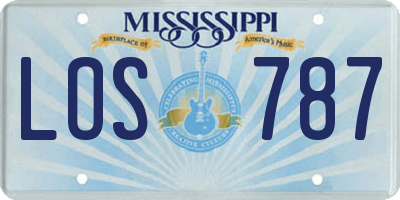 MS license plate LOS787