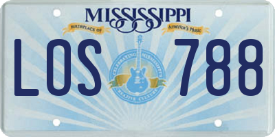MS license plate LOS788