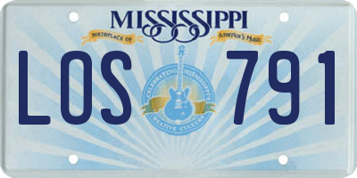 MS license plate LOS791