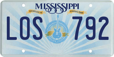 MS license plate LOS792