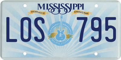MS license plate LOS795