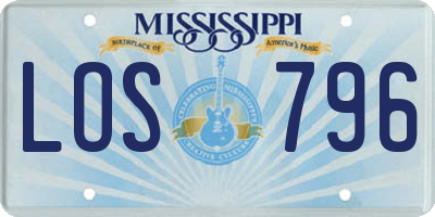 MS license plate LOS796