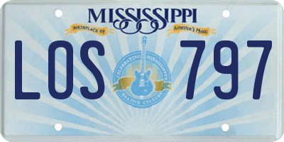 MS license plate LOS797