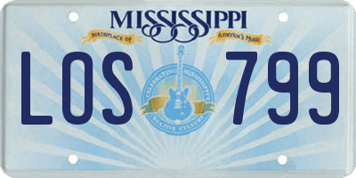 MS license plate LOS799