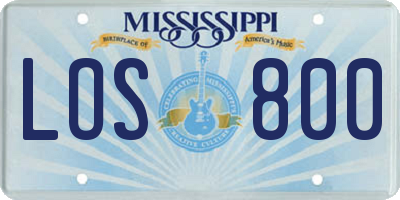 MS license plate LOS800