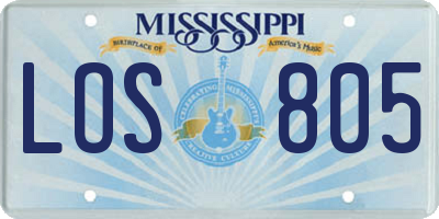 MS license plate LOS805