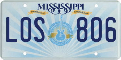 MS license plate LOS806