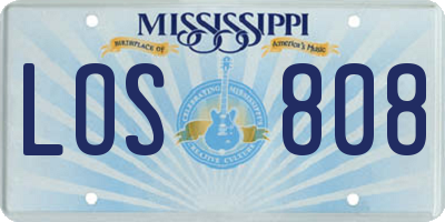 MS license plate LOS808