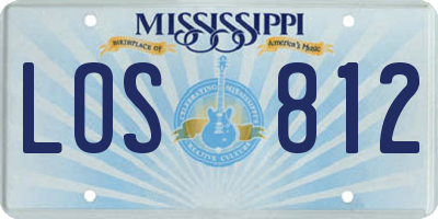 MS license plate LOS812