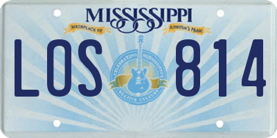 MS license plate LOS814