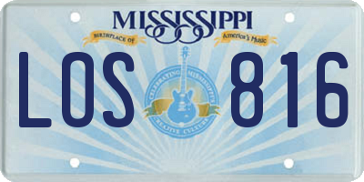 MS license plate LOS816