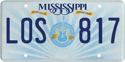 MS license plate LOS817