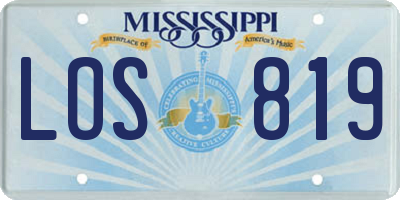 MS license plate LOS819