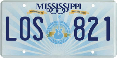 MS license plate LOS821