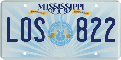MS license plate LOS822