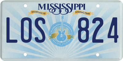 MS license plate LOS824