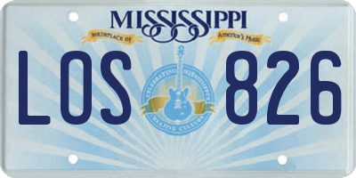 MS license plate LOS826