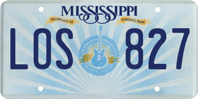 MS license plate LOS827