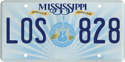 MS license plate LOS828
