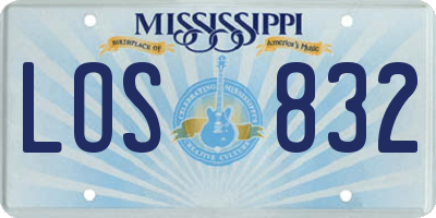MS license plate LOS832