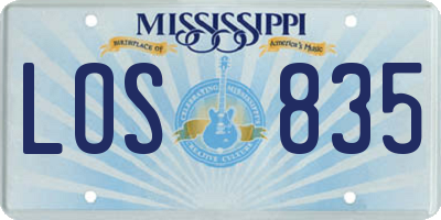 MS license plate LOS835