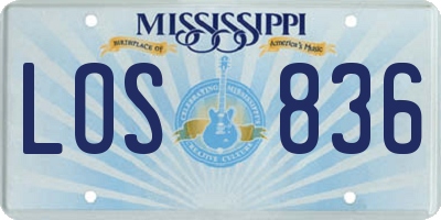 MS license plate LOS836