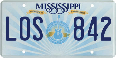 MS license plate LOS842