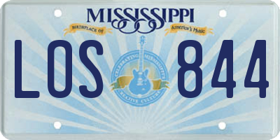 MS license plate LOS844