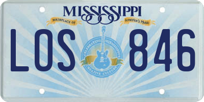 MS license plate LOS846