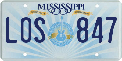MS license plate LOS847