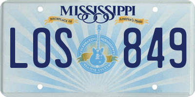 MS license plate LOS849
