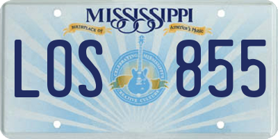 MS license plate LOS855