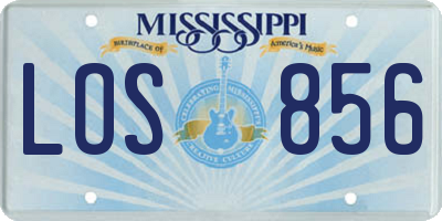 MS license plate LOS856