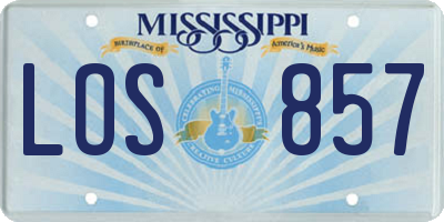 MS license plate LOS857