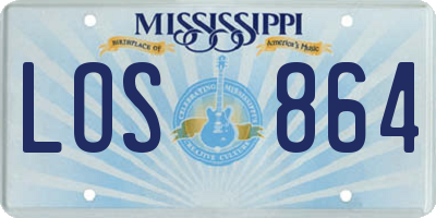 MS license plate LOS864