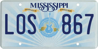 MS license plate LOS867
