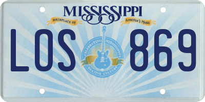 MS license plate LOS869