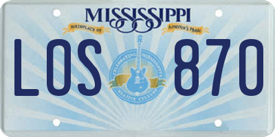 MS license plate LOS870