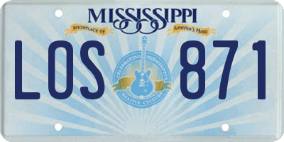 MS license plate LOS871
