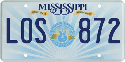 MS license plate LOS872