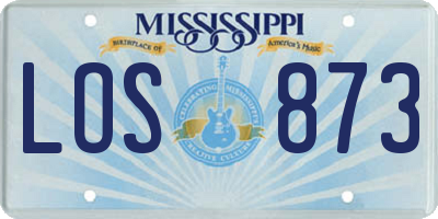 MS license plate LOS873