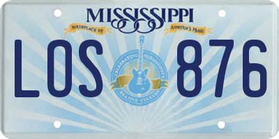 MS license plate LOS876