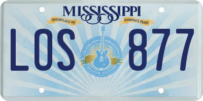 MS license plate LOS877
