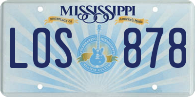 MS license plate LOS878