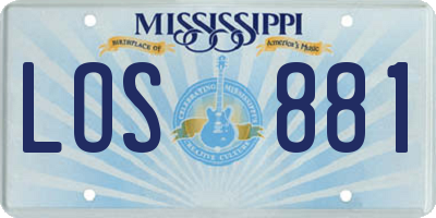 MS license plate LOS881