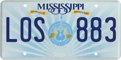 MS license plate LOS883