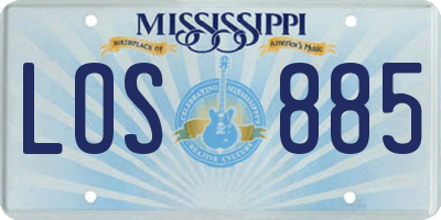 MS license plate LOS885